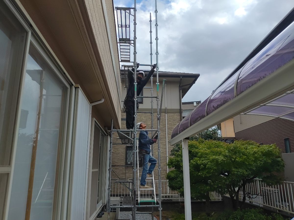 【工事1日目】小倉南区若園K様：屋根塗装・外壁塗装工事・付帯塗装工事