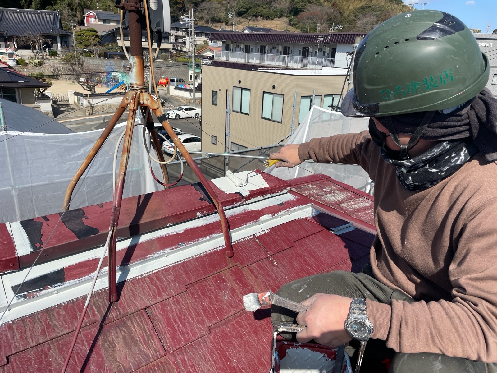 【工事5日目】下関市：匿名様　外壁塗装・屋根塗装、その他塗装