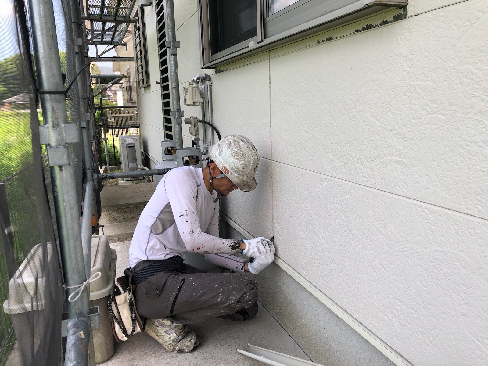 【工事4日目】飯塚市：S様　外壁塗装・屋根塗装、その他塗装工事
