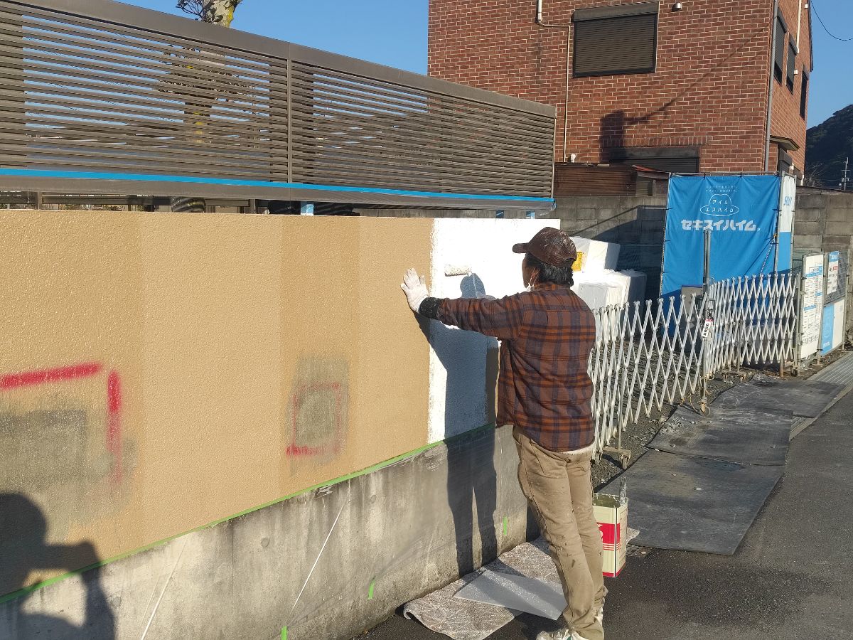 【工事3日目】北九州市小倉南区：匿名希望様　塀塗装工事