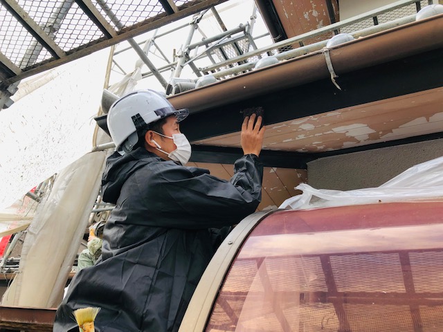 【工事】12月7日(火)京都郡苅田町葛川にて外壁塗装・リフォーム工事をさせて頂いております。(4日目)