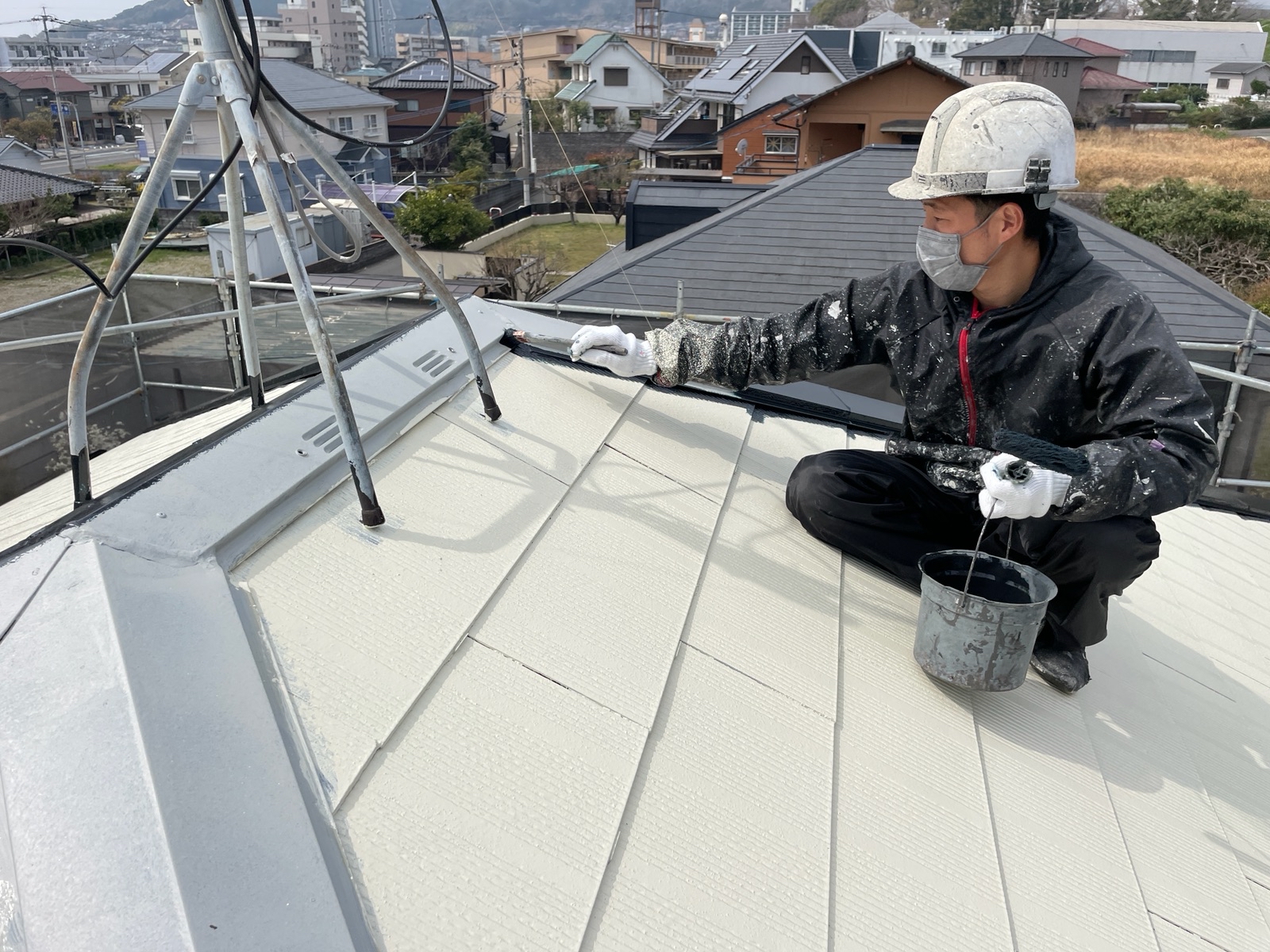 【工事】3月25日(金)京都郡苅田町にて屋根塗装・外壁塗装をさせて頂いております！（10日目）