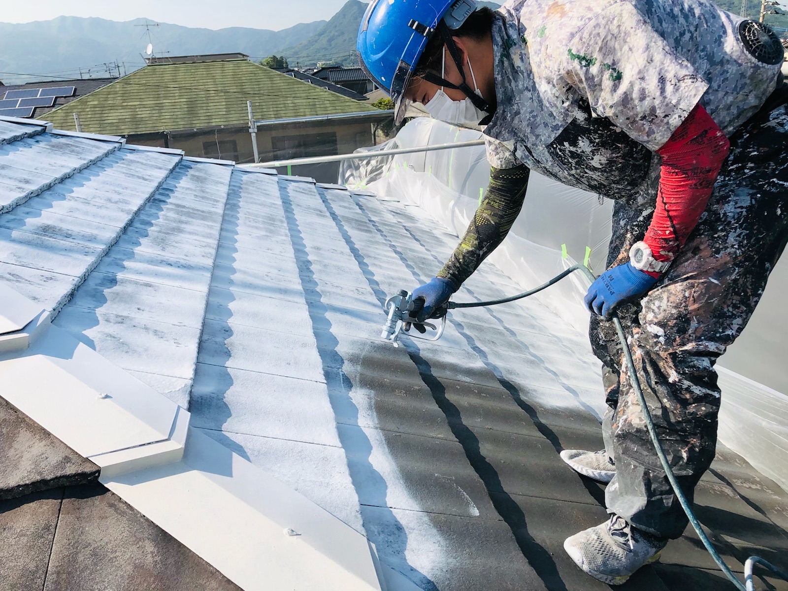 【工事】行橋市にて屋根塗装・外壁塗装・付帯塗装工事をさせて頂いております！（6日目）